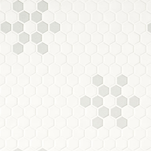 MSI Domino White and Gray Mod Petal Pattern Matte