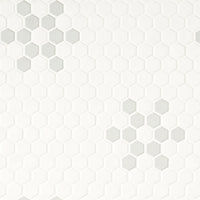MSI Domino White and Gray Mod Petal Pattern Matte — Porcelain Wall Tile in white tonality