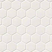 White Glossy 2” Hexagon Mosaic Tile