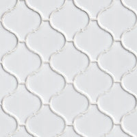 MSI Domino White Glossy Arabesque Tile — Porcelain Wall Tile in white tonality