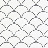 MSI Domino White Glossy Fish Scale Pattern Mosaic
