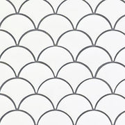 White Glossy Fish Scale Pattern Mosaic