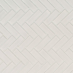 White Herringbone Mosaic Tile