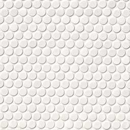 White Glossy Penny Round Mosaic