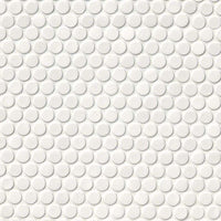 MSI Domino White Glossy Penny Round Mosaic — Porcelain Wall Tile in white tonality
