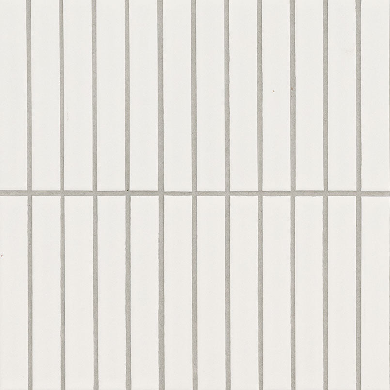 MSI Domino White Matte 1x6 Stack Pattern — Porcelain Wall Tile in white tonality
