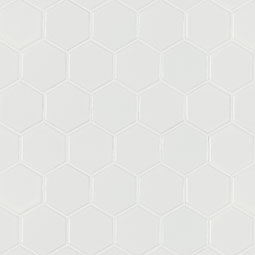 White Matte 2” Hexagon Mosaic Tile
