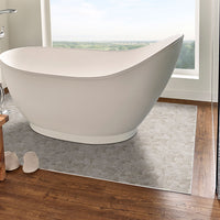 MSI White Oak Pebbles Tumbled Tile — surface detail in white tonality