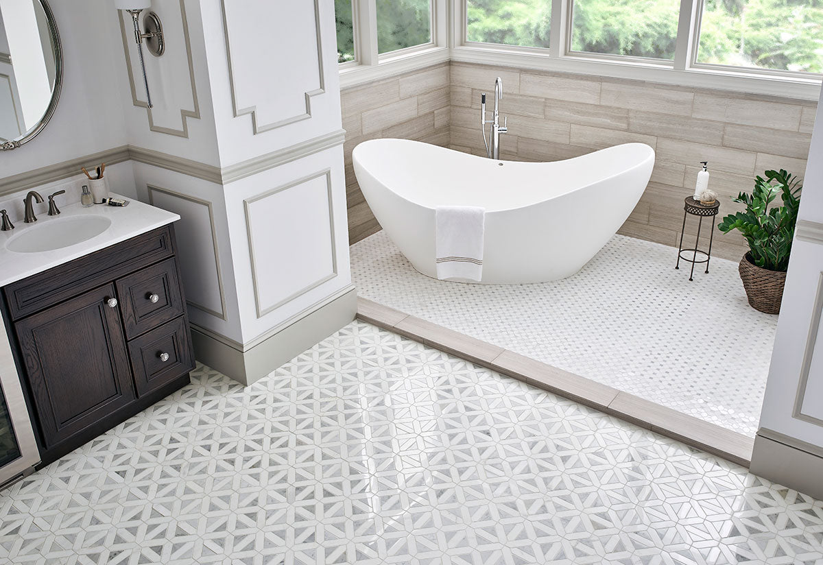 MSI White Oak Honed Subway Tile 4x12 — surface detail in white tonality