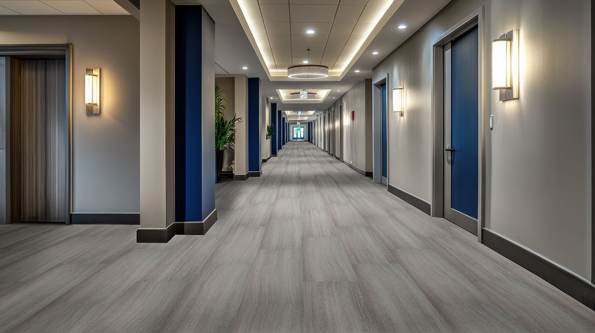 MSI Trecento White Ocean Luxury Vinyl Tile Flooring — surface detail in white tonality
