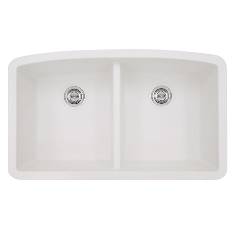 MSI White Quartz Double Bowl 50/50-3219 Sinks