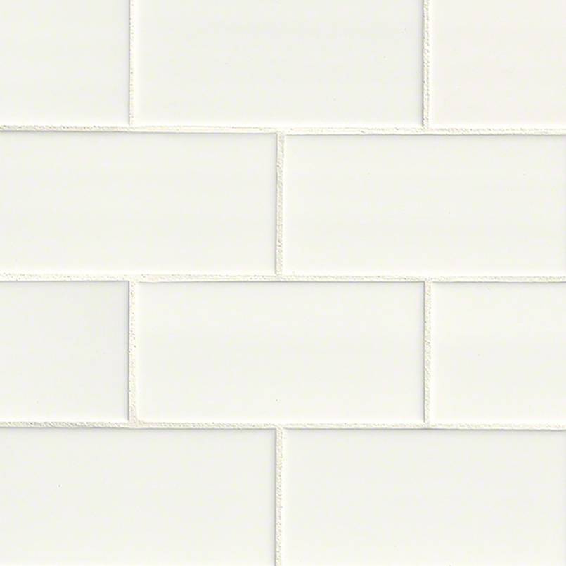 MSI Domino White Ceramic Subway Tile 3x6 — Porcelain Wall Tile in white tonality