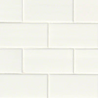 MSI Domino White Ceramic Subway Tile 3x6 — Porcelain Wall Tile in white tonality