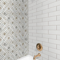 MSI Domino White Subway Tile 4x16 — surface detail in white tonality