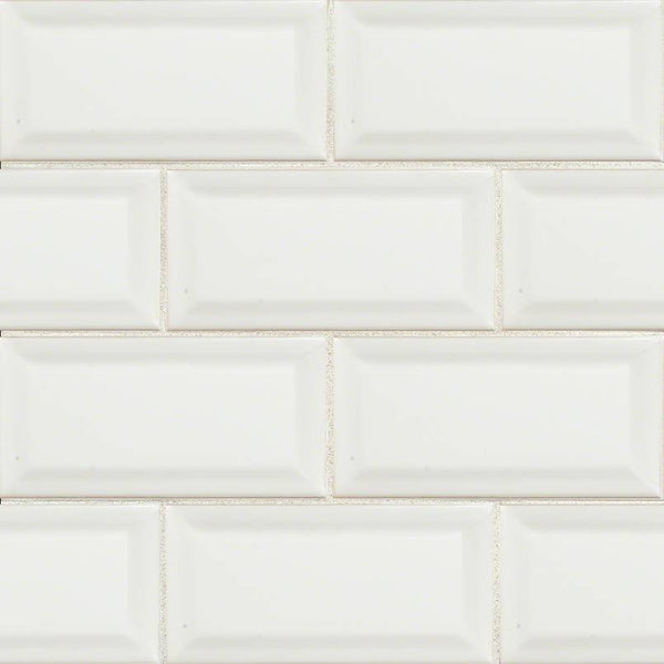 MSI Domino White Beveled Subway Tile 3x6