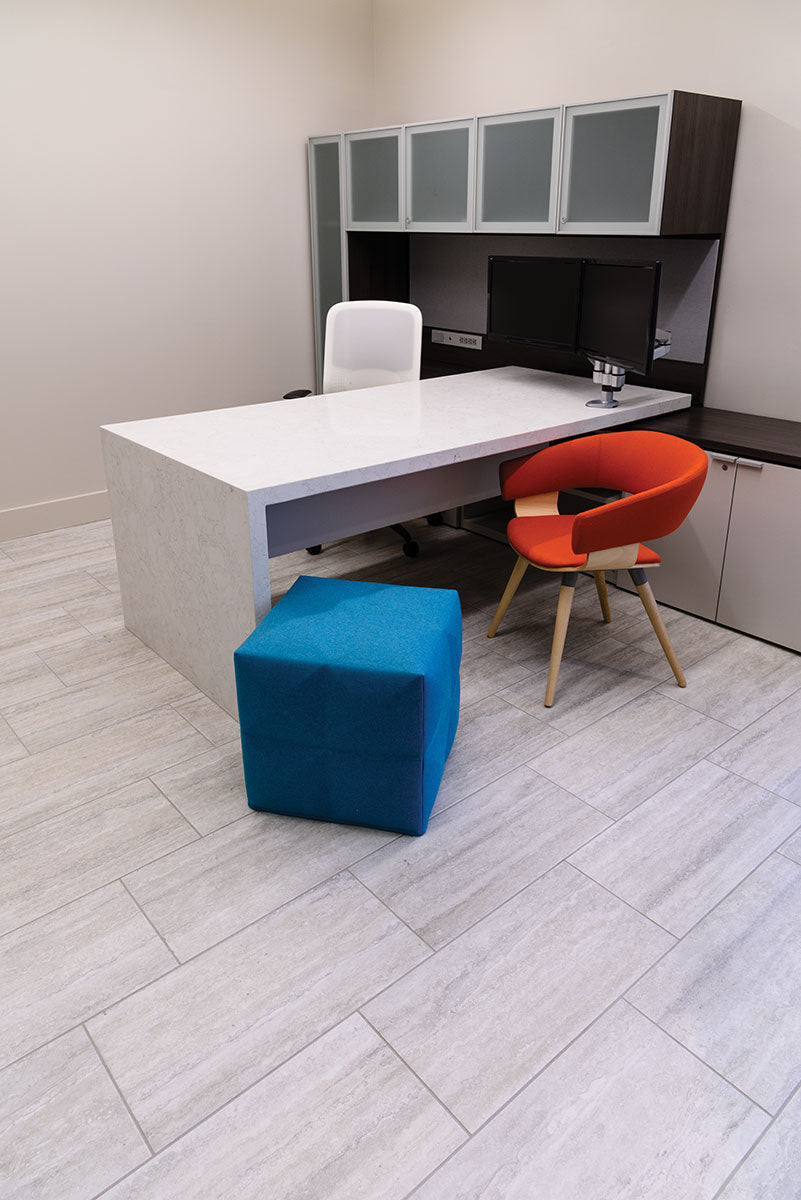 MSI Veneto White — surface detail in white tonality through-bodied porcelain for full-room install