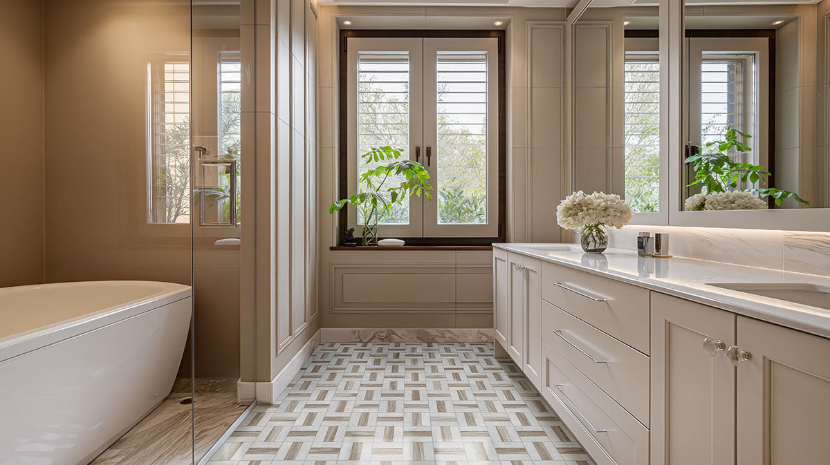MSI Winslow Weave Polished Tile — surface detail in natural tonality
