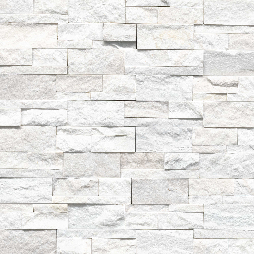 MSI Arctic White XL Rockmount — XL Rockmount Stone Veneer in white tonality