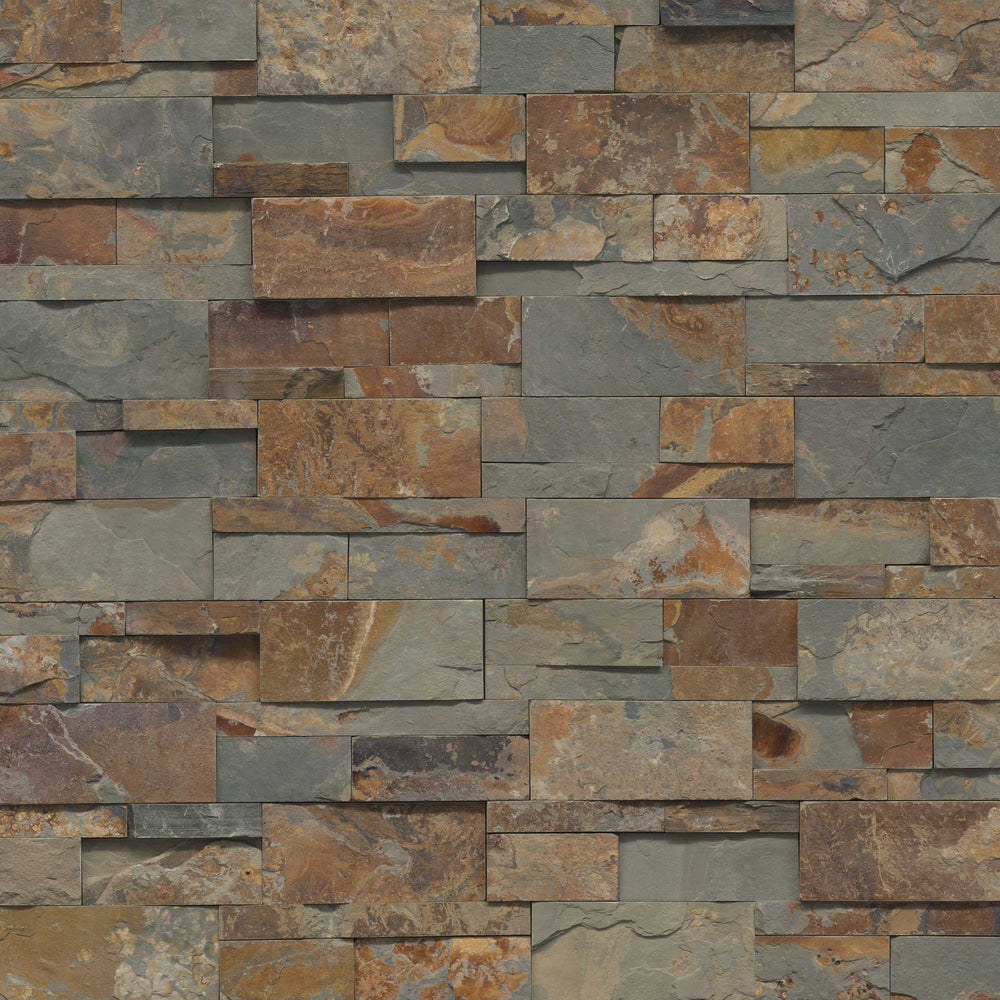 MSI California Gold XL Rockmount — XL Rockmount Stone Veneer in gold tonality