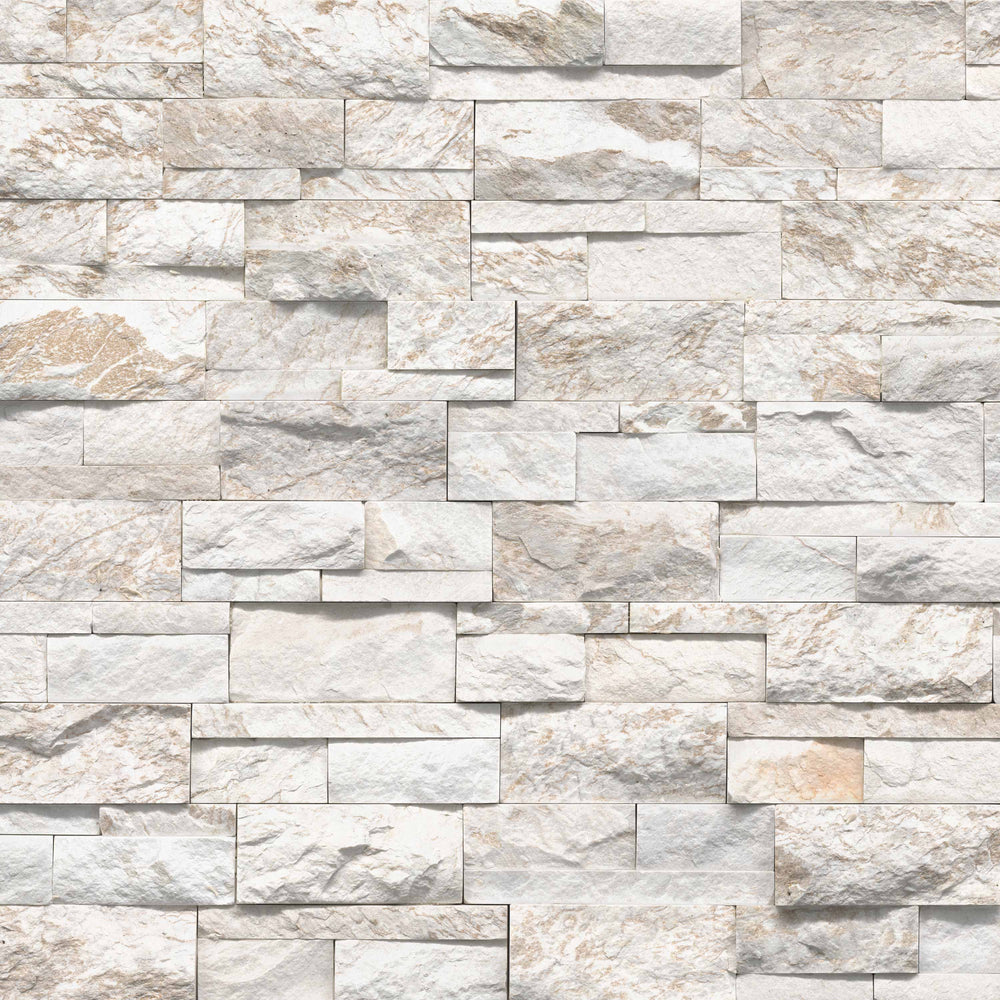 MSI Royal White XL Rockmount — XL Rockmount Stone Veneer in white tonality