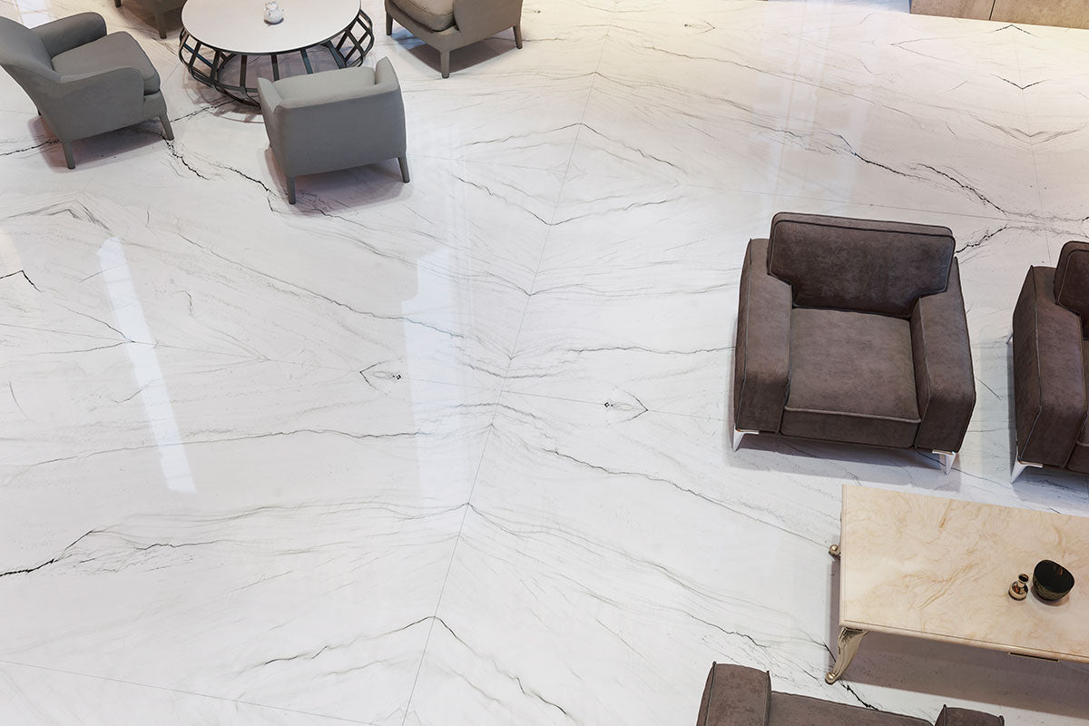 MSI Zermatt — surface detail in natural tonality metamorphic crystalline slab for kitchen install