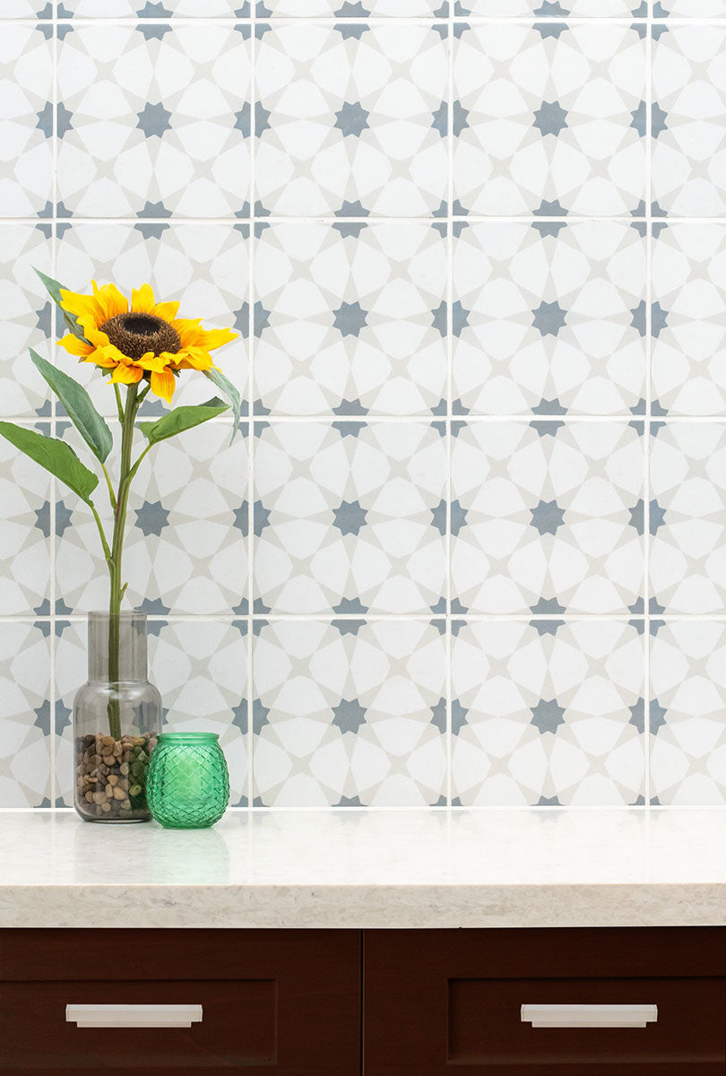 MSI Kenzzi Zoudia Encaustic Tile — surface detail in natural tonality